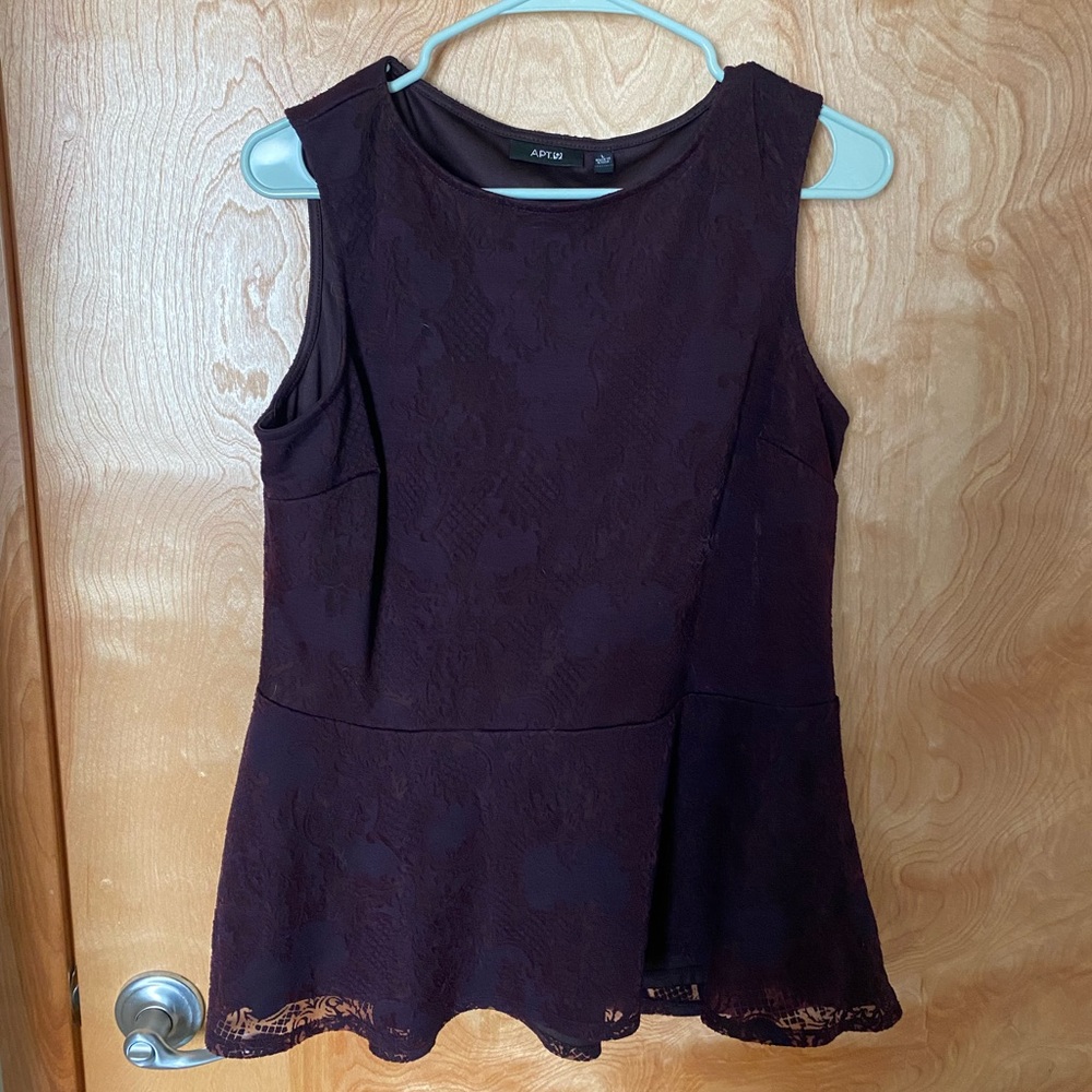 Apt 9 Purple Peplum Top